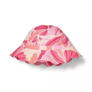 NWT Janie and Jack Peony Print Bucket Hat Girls Size 4-5
